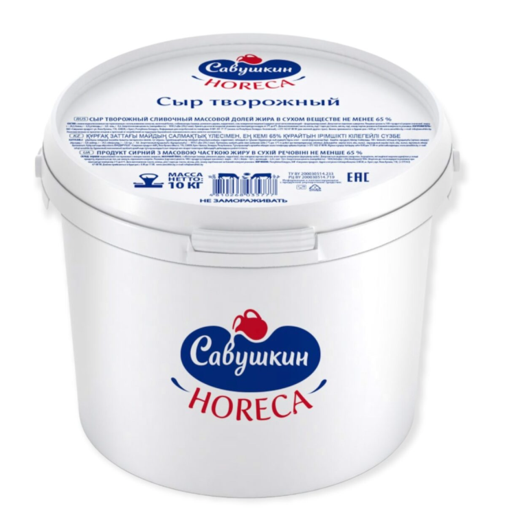 Сыр творожный Савушкин Horeca, 65%, 10,5 кг. Изображение Сыр творожный Савушкин Horeca, 65%, 10,5 кг.